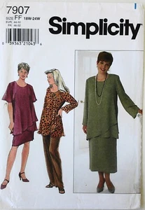 Simplicity 7907 Womens Plus Tunics Skirts Pants Sewing Pattern Sz 18W-24W - Picture 1 of 1