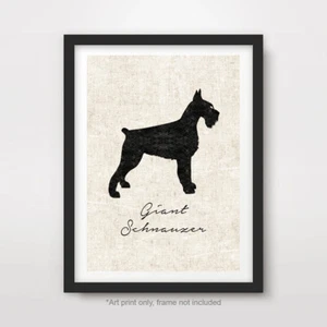 PÓSTER DE IMPRESIÓN DE ARTE DE PERRO GIGANTE SCHNAUZER Raza Silueta Dueño de Mascotas Regalo Imagen - Imagen 1 de 2