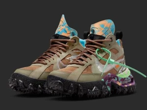 Nike Air Terra Forma x Off-White (DQ1615-200) Shoe Matte Olive Size M 11/ W 12.5 - Picture 1 of 11