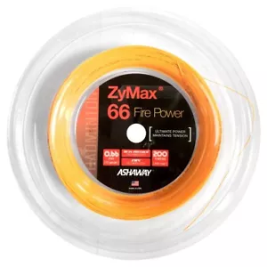 ASHAWAY ZYMAX 66 FIRE POWER 200M COIL BADMINTON RACKET STRING ORANGE COLOUR - Foto 1 di 1