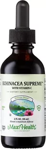 Organic Echinacea Supreme Liquid Extract Drops Supplement w/ Vitamin C 2oz - Picture 1 of 5