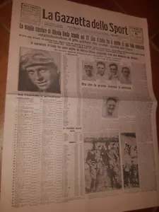GAZZETTA DELLO SPORT 6/6/1927 ALFREDO BINDA VINCE IL 15° GIRO D'ITALIA - Foto 1 di 1