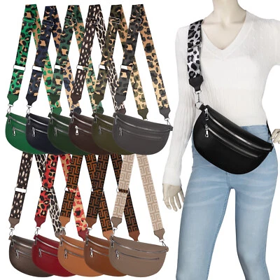 EAAKIE Bauchtasche Umhängetasche Crossbody-Bag Hüfttasche Kunstleder Italy-Design