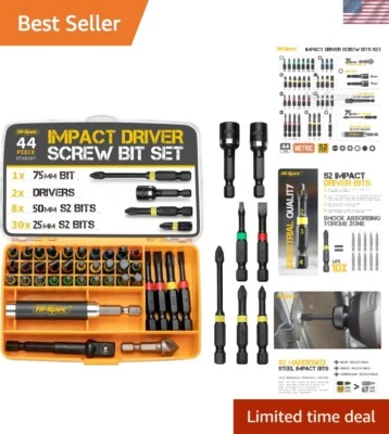 Versatile 44pc S2 Steel Bit Set for Electric Drills - Compact and Efficient - Image 1 of 4
