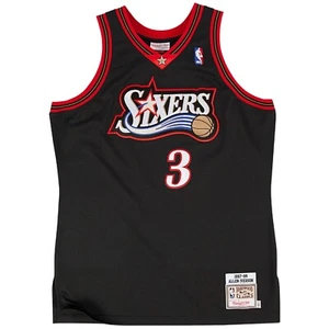 Philadelphia 76ers Allen Iverson Mitchell Ness Authentic HWC Black Jersey Medium - Picture 1 of 7