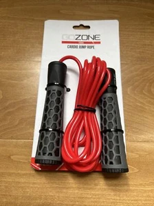 GoZone Cardio Jump Rope Red 9ft Non-Slip Grip Handles - Picture 1 of 5