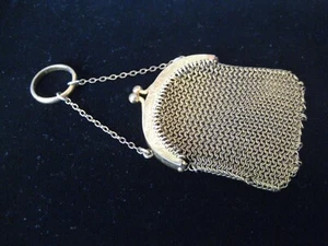 Vintage --Art Nouveau — 1910's Gold Coin Mesh Purse - Picture 1 of 11