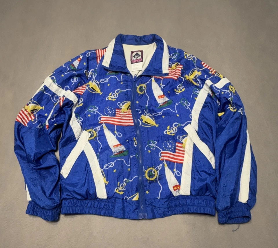 Chaqueta cortavientos náutica vintage años 90 Active Exposure S vela retro Foto 1 de 4