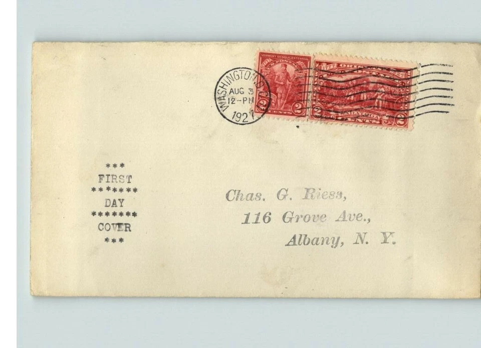 BURGOYNE CAMPAIGN and VERMONT, Dual FDC # 643 and 644, 1927 Washington DC - Image 1 of 1