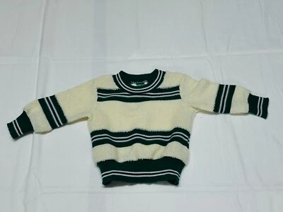 Suéter Tejido Rana Toro Vintage Blanco y Verde Rayado 12 Meses Foto 1 de 4