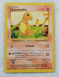 1999 Pokemon Base Set Shadowless Charmander 46/102 Near Mint Condition - Picture 1 of 7