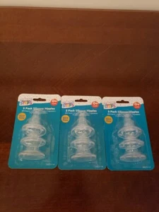 3-3 Pack Silicone Nipples by Gentle Steps medium flow NEW/1-0 months/ 2-6+months - Picture 1 of 2