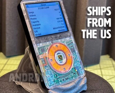 Custom 512GB Clear Face iPod 5.5 Gen - 3000mah Battery - Classic 5th - Image 1 of 4