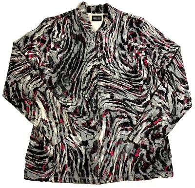 Chaqueta para mujer Additions by Chico's talla 3 EE. UU. 16 cremallera cebra cuello alto manga larga Foto 1 de 4