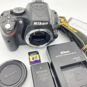 [Exc+3] Nikon D5200 24.1MP Digital SLR Camera Black Body w/battery, card From JP - Picture 1 of 24