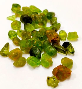 Natural Peridot Yellowish Green Raw Rough Loose Gemstone Lot - Picture 1 of 20