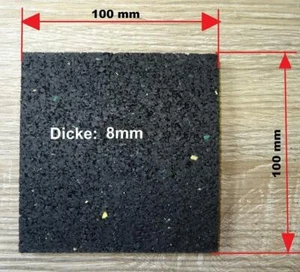 100 x Terrassenpad 8mm Pad Gummigranulat Bautenschutzmatte Terrassenpads Pads - Bild 1 von 1
