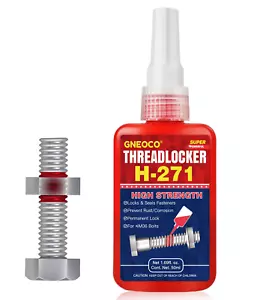 Threadlocker Red, Thread Lock High Strength Lock Tight for Nuts, Bolts, Fastener - Picture 1 of 9