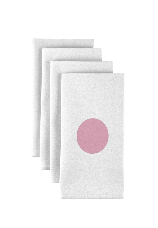 Pale Pink Dots on White 18" x 18" Napkins 1 Dozen - Image 1 of 1