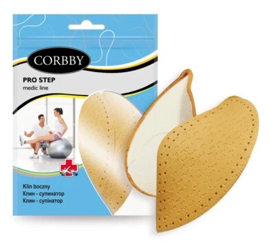 Corbby Pro Step Fersenkeil Schuheinlage Senkfußstütze Senkfußkeil Einlage Leder - Bild 1 von 3