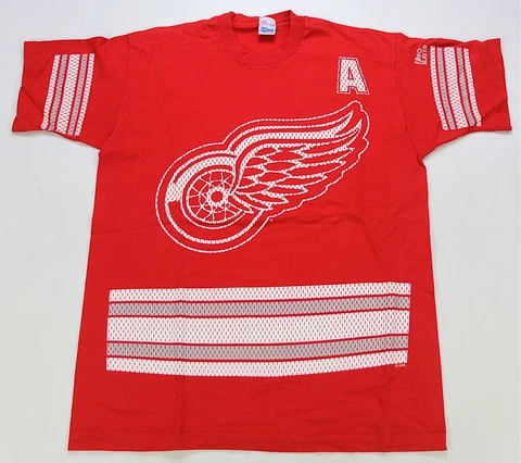 Rare VTG SALEM Sergei Fedorov Detroit Red Wings 1996 Jersey T Shirt 90s Red SZ L Cover