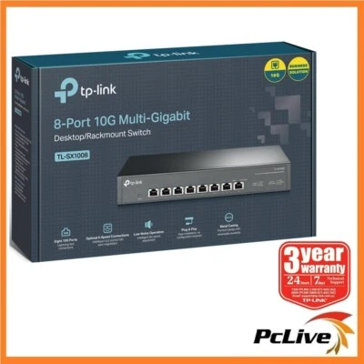 NEW TP-Link TL-SX1008 8-Port 10Gbps Desktop Rackmount Switch for Gaming 8K video - image 1 of 4