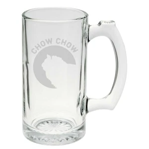 Chow Chow Dog Breed Pride Hand Etched Mug - 25 Ounce Etched Stein Glass Mug - Picture 1 of 1