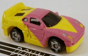 Charm Max Ferrari F40 Sports Car Pink/Ylw MICRO SIZE Car w/Ball Bearing Chassis - Picture 1 of 2