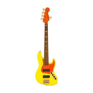 Fender MonoNeon Jazz Bass V Guitar, Fluorescent Yellow - Picture 1 of 7