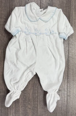 Baby Boy Clothes Baby Dior 3 Month Vintage Velour Rocking Horse Outfit - Image 1 of 3