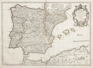 Espana Spain Spanien Espagne Portugal Delisle mapa map Karte 1701 - Picture 1 of 1