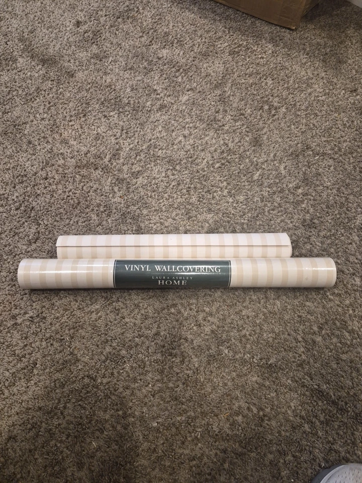 Papel Pintado LAURA ASHLEY LYME REGISTRA Piedra/Rollo Blanco 10m  Foto 1 de 1