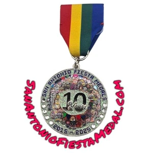 2025 San Antonio Fiesta Medal "10 year Anniversary" (SanAntonioFiestaMedal.com) - Picture 1 of 3