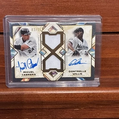 2025 Topps Diamond Icons Miguel Cabrera Dontrelle Willis Auto Relic 3/25 Marlins - Image 1 of 4