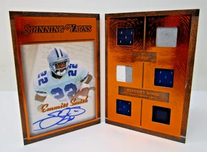Emmitt Smith 2025 Leaf History Book Spinning Yarns Bronze Foil 6 Patch Auto /25 - Picture 1 of 6