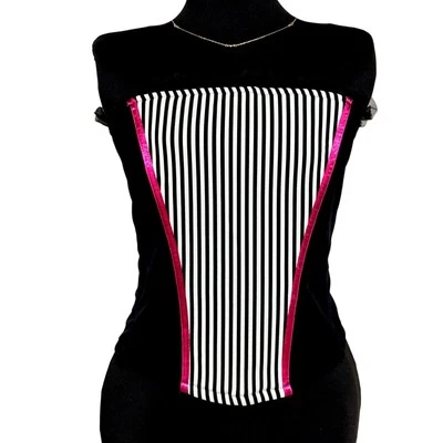 Corsé Bustier Lane Bryant Cacique Nuevo con Etiquetas 18/20 Negro Blanco Rosa Caliente Con cordones Espalda Foto 1 de 4