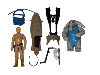 Vintage 1980's STAR WARS 3.75" Figure Lot MAX REBO/LUKE WEAPONS/ACCESSORIES - Image 1 of 4