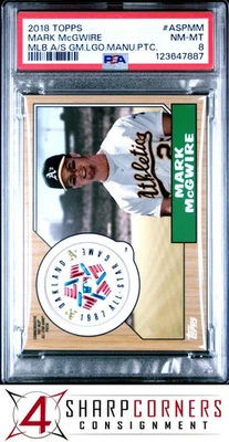 2018 Topps MLB All-Star Game Logo parche fabricado marca McGWIRE POP 1 PSA 8 Foto 1 de 3