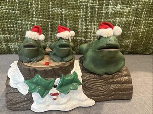 VTG Gemmy Singing Frogs Log Sound Motion Animated Christmas Decoration READ - Picture 1 of 15