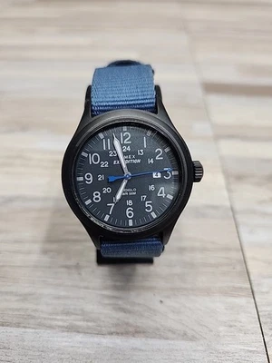 Reloj Pulsera Hombre Timex Expedition Indiglo Fecha Buen Estado Funcionamiento, Banda Azul Foto 1 de 4