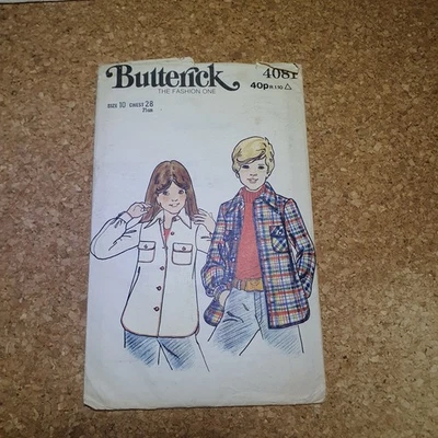 Butterick 4081 Vintage Used cut Sewing Pattern Child Shirt Jacket UK Size 10 - Image 1 of 2