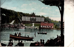 SUNAPEE HARBOR, NEW HAMSHIRE POSTCARD Ben Mere Inn, View From Water - Picture 1 of 2