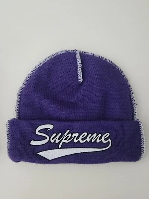Bonnet Supreme À Couture Contrastée Violet FW22 - Photo 1/4