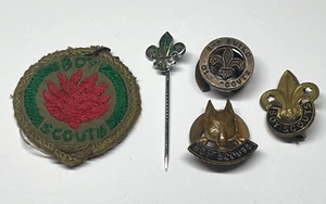 5 Boy Scout Badges; B-P Guild, Proficiency, Enamel Fleur de Lys Stick Pin - Picture 1 of 14