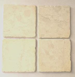 12 X Tumbled Travertine 6 x 6" Wall Tiles Light Beige Backsplash Natural Stone - Picture 1 of 5