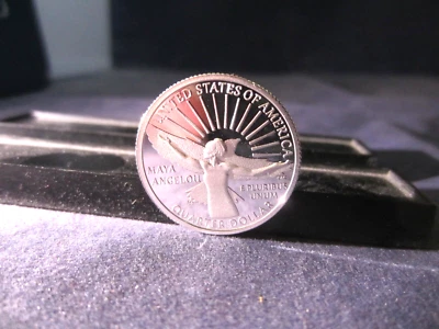 2022-s 1 SILVER PROOF  AMERICAN WOMEN Quarter MAYA ANGELOU  20%  Troy oz - Image 1 of 3