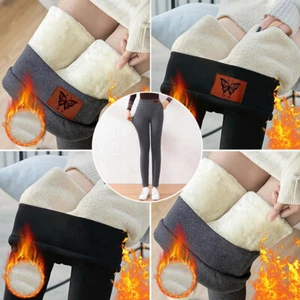 Womens Winter Thick Leggings Pants Fleece Lined Thermal Stretchy Warm Soft * ! - Picture 1 of 17