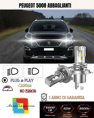 Set LED H7 Para Peugeot 5008 6000K Blanco 6000 Lumen Canbus Luz - Imagen 1 de 2