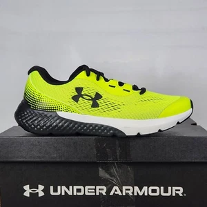 Size 4.5 Big Kids - Under Armour BGS Charged Rogue 4 - Yellow / Black - Picture 1 of 8