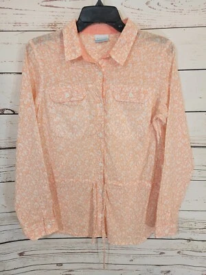 Camisa Columbia Roll Tab Rosa Campamento Henry II Floral Abotonada Para Mujer Mediana Foto 1 de 4